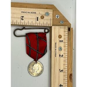 Vintage George Washington Medal with Red Ribbon Collectible Historical Token